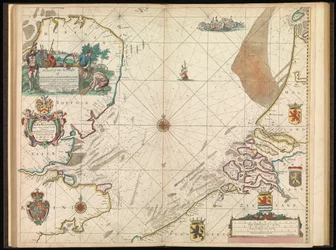 Carta de las costas marítimas de Inglaterra, Flandes y Holanda, c.1672 (grabado)