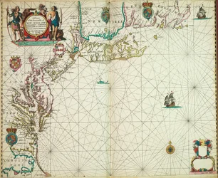 Carta de las costas marítimas de Nueva Inglaterra, Nueva Jersey, Virginia, Maryland y Carolina, desde el cabo Cod hasta el cabo Hatteras.