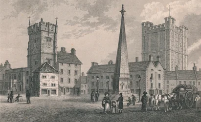 Plaza del Mercado de Richmond, Iglesia de la Trinidad y Torre del Castillo de Richmond, 1831