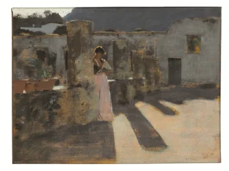 Chica de Capri en una azotea