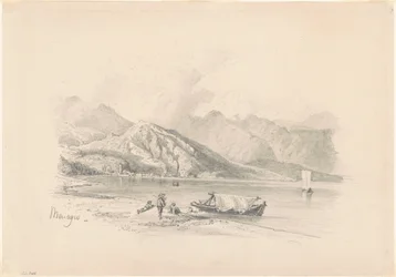 Orilla del Lago, Menaggio [recto], 1869