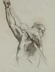 Torso masculino con poste