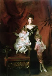 Sra. William Marshall Cazalet y dos de sus hijos, Edward y Victor, 1900