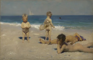 Niños napolitanos bañándose
