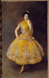 Retrato de la bailarina española Carmencita. Pintura de John Singer Sargent (1856-1925), 1892, 2,32 x 1,42 m, París, Museo de Orsay.