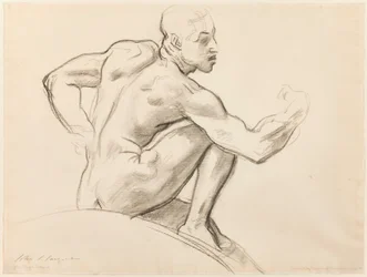 Desnudo masculino sentado