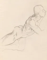 Estudio de Eros para Eros y Psique, decoración en relieve, Rotonda, Museo de Bellas Artes de Boston