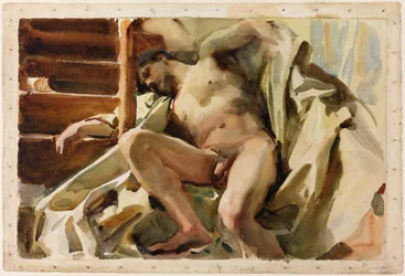 Estudio de un desnudo masculino reclinado