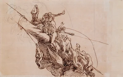 Figuras aferradas a los restos del naufragio, c.1785-86