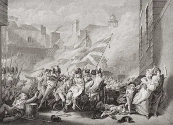 La muerte del Mayor Peirson en St. Helier, recuperando Jersey de los franceses, 8 de enero de 1781, de 