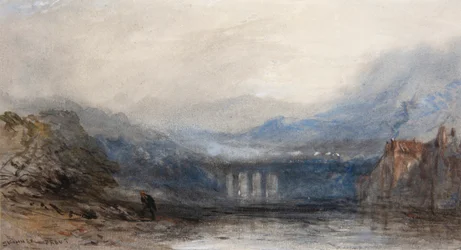 Lluvia, vapor y velocidad; el viaducto del ferrocarril (acuarela)