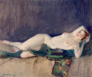 Bufanda verde desnuda