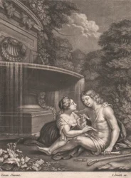 Venus retiene a Adonis de la persecución