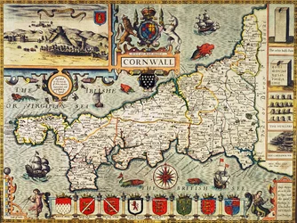 Mapa de Cornualles del 