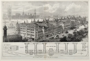 Nuevo Hospital de St. Thomas inaugurado por la Reina el miércoles pasado, 1871