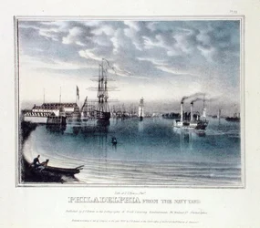 Filadelfia desde el astillero naval, c.1840