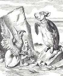 Alicia, la Falsa Tortuga y el Grifo de Las aventuras de Alicia en el país de las maravillas