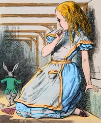 Alicia y el Conejo Blanco. Ilustración de John Tenniel de la primera edición de "Las aventuras de Alicia en el país de las maravillas" de Lewis Carroll, 1865 - Ilustración para el cuento "Alicia en el país de las maravillas" de Lewis Carroll (Charles