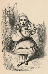 Alicia sosteniendo un cerdo en sus brazos, 1889