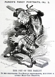 Sátira política que representa a William Ewart Gladstone