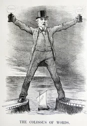 Sátira política que representa a William Ewart Gladstone y Benjamin Disraeli