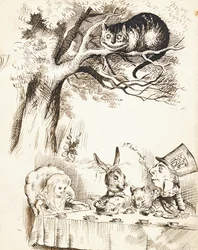 Escena de La fiesta del té del Sombrerero Loco, c.1865