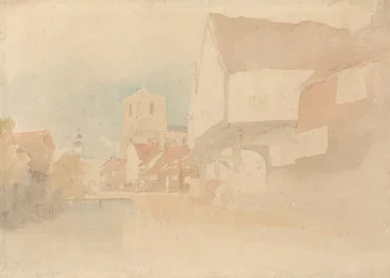 Una vista de Waltham Abbey, Herts, Essex