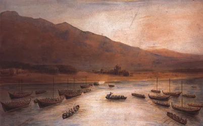 Tropas británicas desembarcando en Ras Al Khaimah 1809 por J. Thirtle