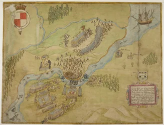 Cotton Augustus I ii 38, Dibujo a color de la batalla de Ballyshannon