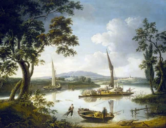 Vista del Támesis en Shillingford (Inglaterra), con la abadía de Dorchester en el horizonte. Óleo sobre lienzo