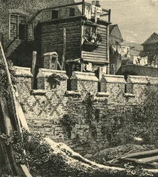 Fragmento del Muro de Londres en St. Giles, Cripplegate, 1812, 1925