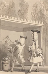 Hogarth pinta en los jardines de Vauxhall en presencia de Jonathan Tyers