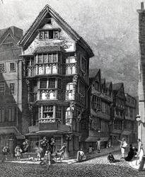 Casas Recientemente en la Esquina Oeste de Chancery Lane, Fleet Street, publicado en 1812