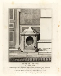 La Piedra de Londres en Cannon Street, supuesta milla romana o Milliarium