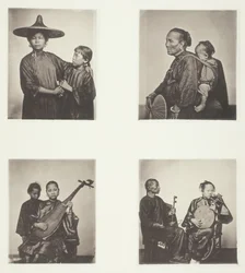 Chicas del Barco, Una Barquera de Cantón y Niño, Músicos, c. 1868