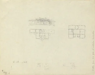 Alzado y plano de planta para casa grande