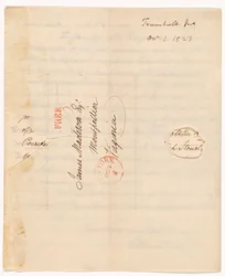 Carta de John Trumbull (1756-1843) al presidente Madison con fecha del 1 de octubre de 1823