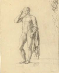 Figura masculina desnuda (clásica) que muestra el lado izquierdo (?)