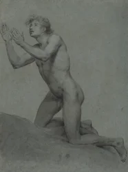 Bosquejo de un desnudo masculino- estudio de vida