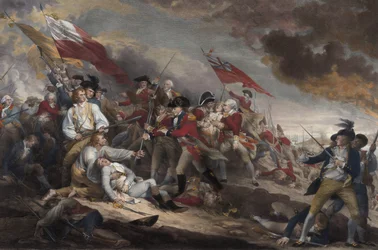 La muerte del General Warren en la Batalla de Bunker Hill, 17 de junio de 1775, pub. 1786