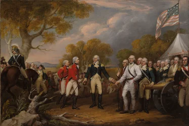 La rendición del general Burgoyne en Saratoga, 16 de octubre de 1777