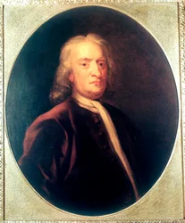Isaac Newton, matemático, astrónomo y físico inglés, c1725