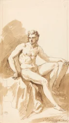 Desnudo masculino sentado