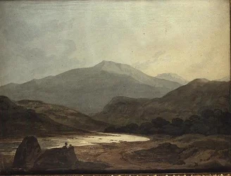 Moel Hebog: mirando hacia abajo el valle desde cerca de Dinas Emrys