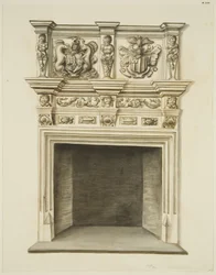 Chimenea en la antigua residencia de Sir John Knight, Temple Street