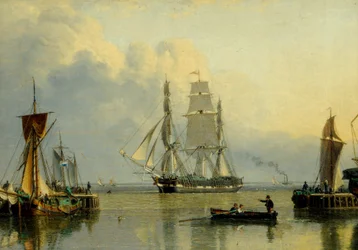El "William Lee" entrando en el Humber Dock, Hull (óleo sobre tabla)