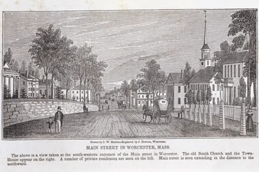 Calle principal en Worcester, de 