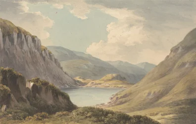 Llyn Geirionedd, no lejos de Trefriew, en el río Conway, Carnarvonshire
