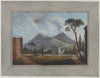 Village Of St Giorgio Near Portici, c.1781 (acuarela, gouache, lápiz y goma arábiga sobre papel)