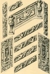 Detalles de la decoración de la escalera, c. 1870s, 1881